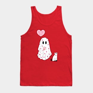 Be My Boo Valentine Cat Mom Ghost Love Tank Top